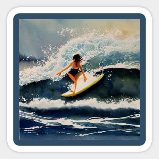 Surfing Big Waves Sticker